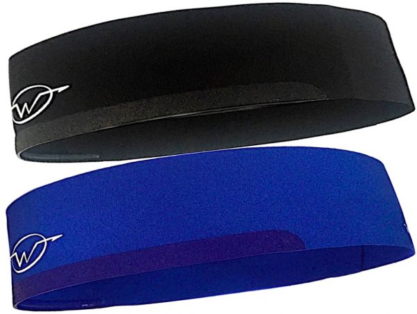 2-Pack Black/ Blue Performance Headbands