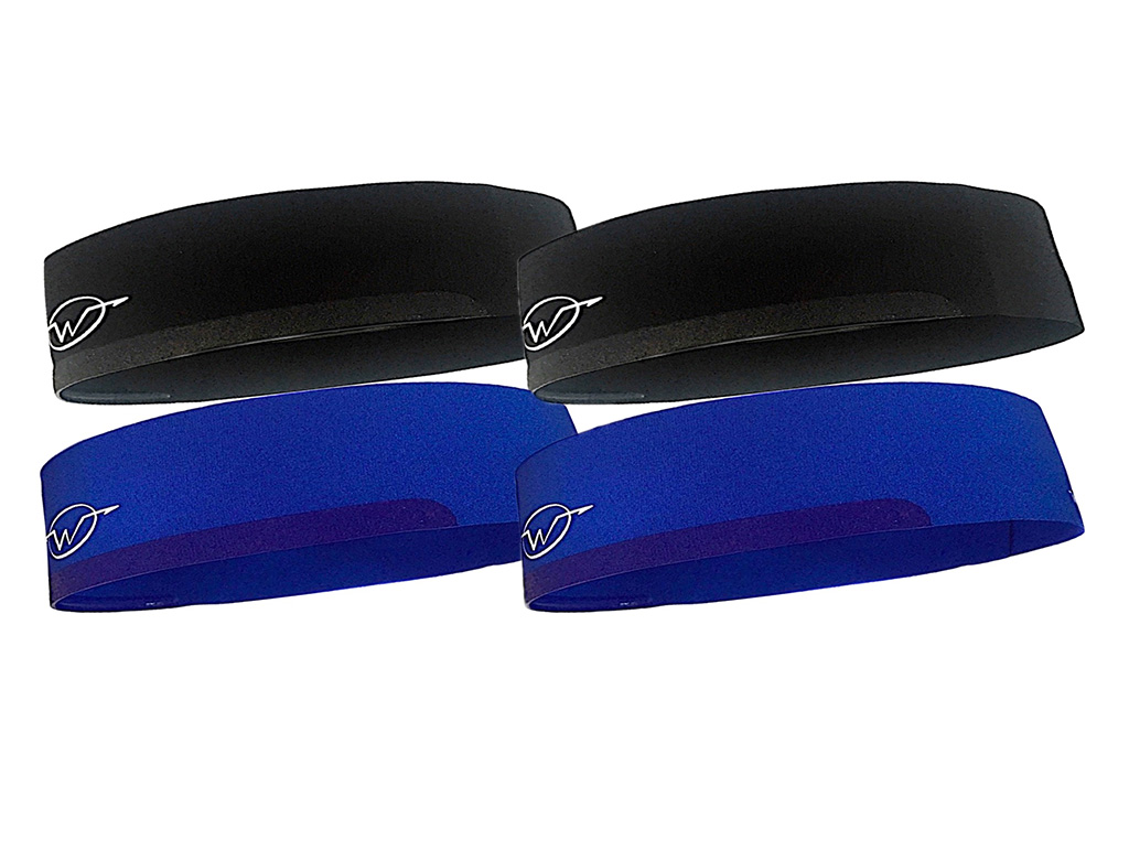 4-Pack Wickflow Performance Headband | Black / Blue