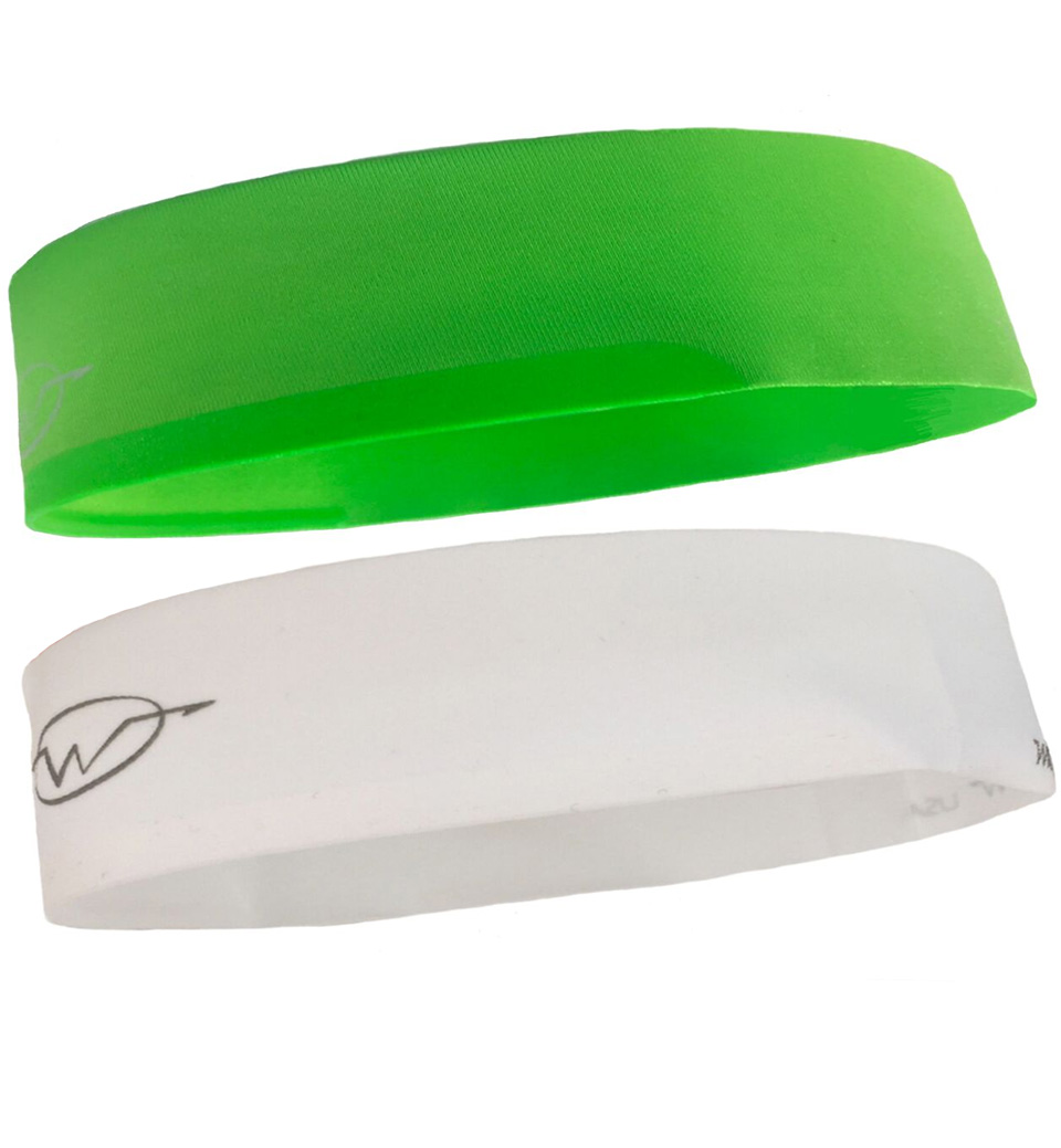 2-Pack White/ Lime Performance Headbands